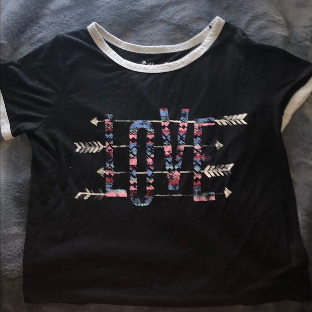 LOVE black crop shirt